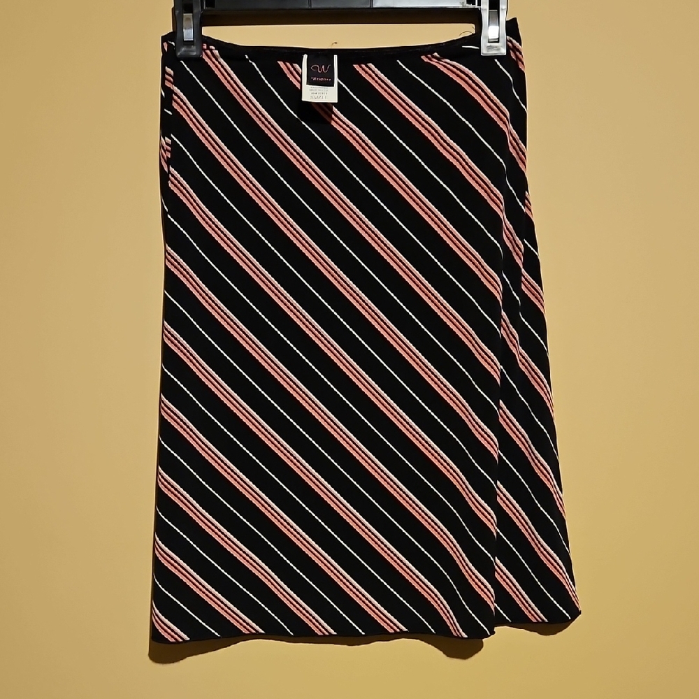 Wrapper Black and Pink Asymmetrical Wrap Skirt